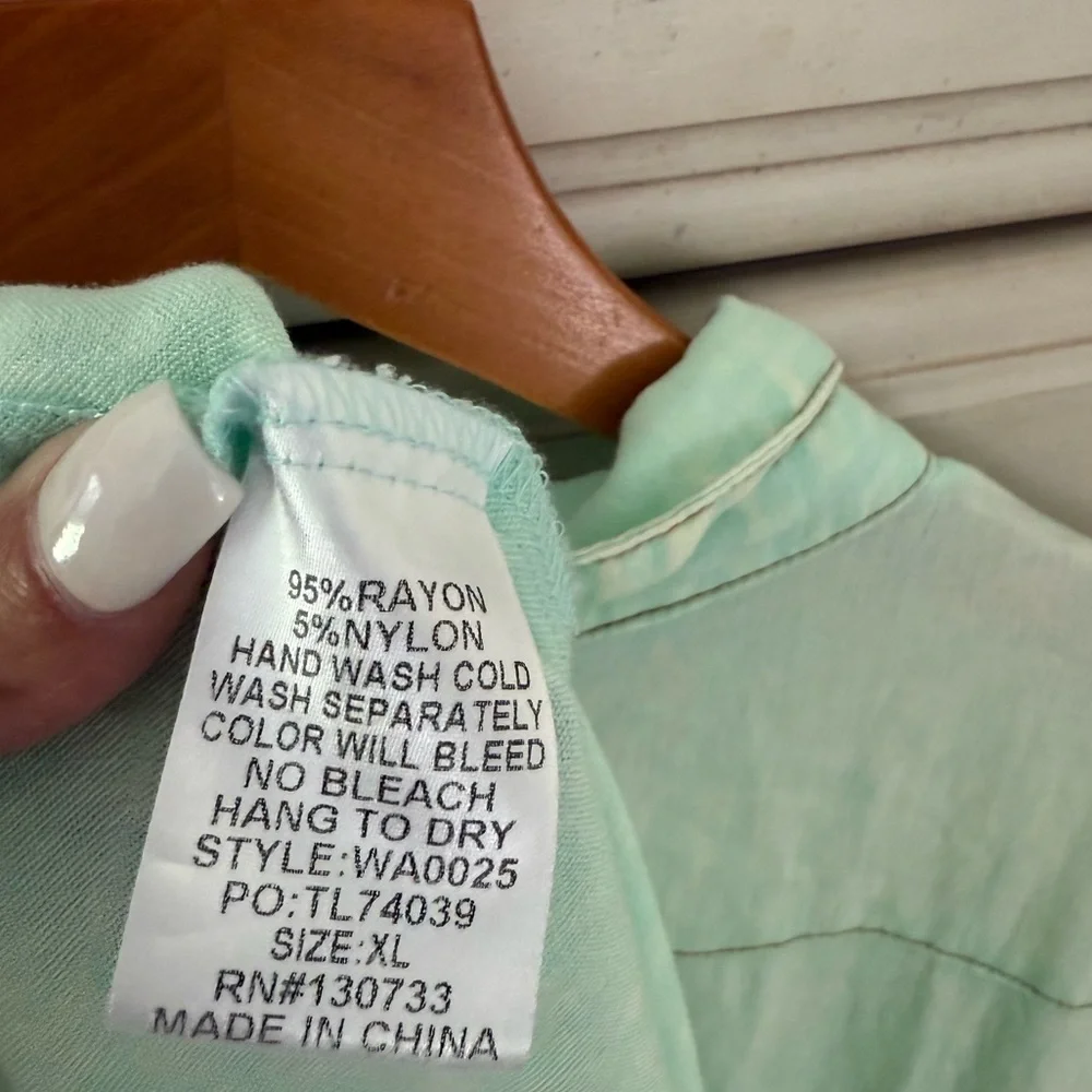 Umgee Mint Green Mineral Wash Dress - Picture 4 of 4